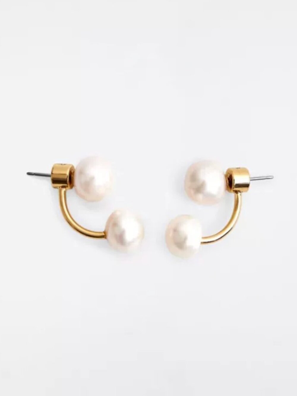 NWT COS Freshwater Pearl Droplet Stud Earrings Gold